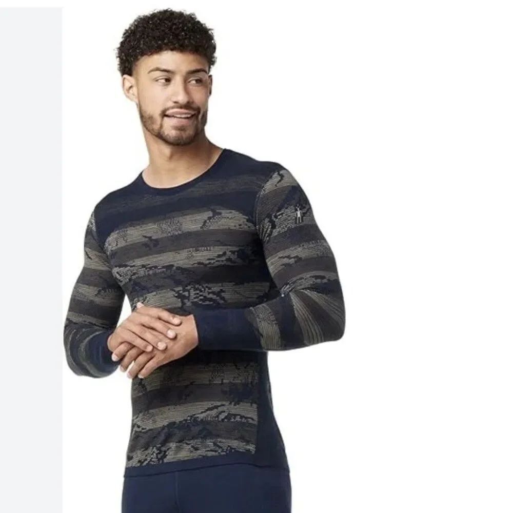 Smartwool Men's Intraknit Thermal Merino Base Layer Size L Deep Navy Mountain